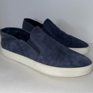 VINCE GARVEY Slip-on Blue Suede Leather Sneakers Size US 9.5